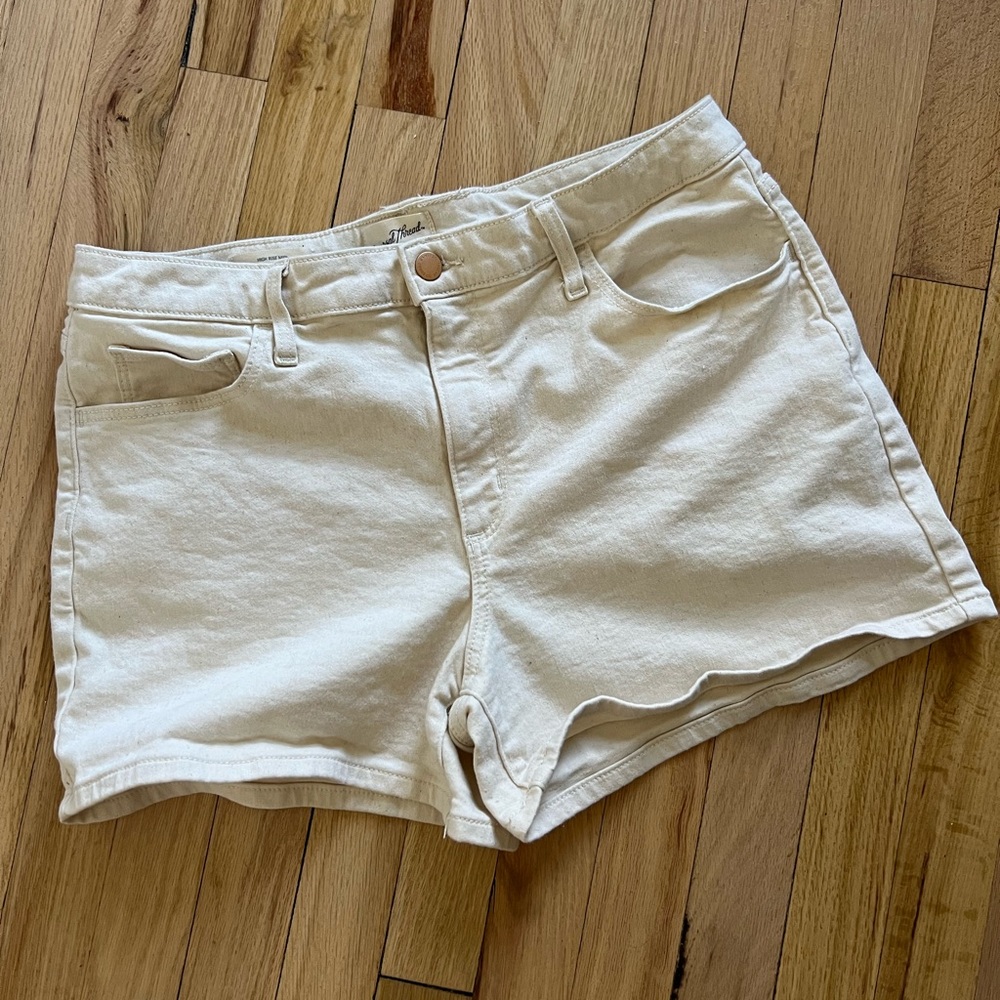 Off white denim shorts